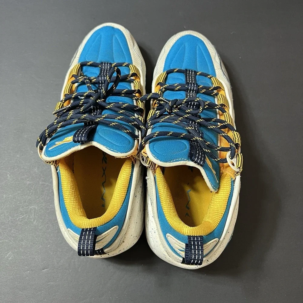 Reebok DMX Run 10 Blue Yellow Gray Retro Athletic Shoes Men's Size 10